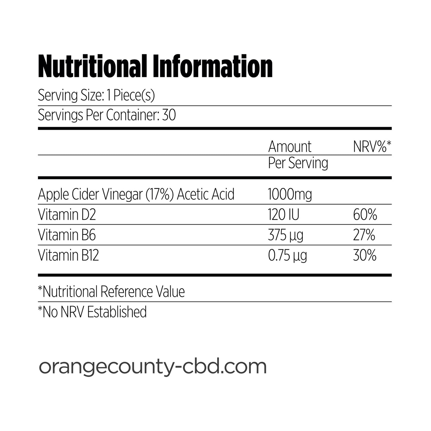 Vegan Apple Cider Vinegar Gummies - Mixed Fruit Flavour - Orange County