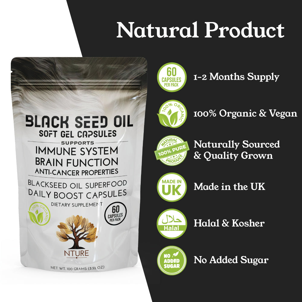 Blackseed Oil Soft Gel Capsules - 60x500mg