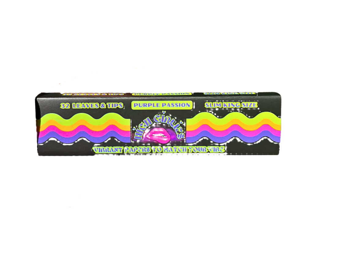 Kingsize Slim Rolling Papers & Tips - Purple Passion - High Girlies