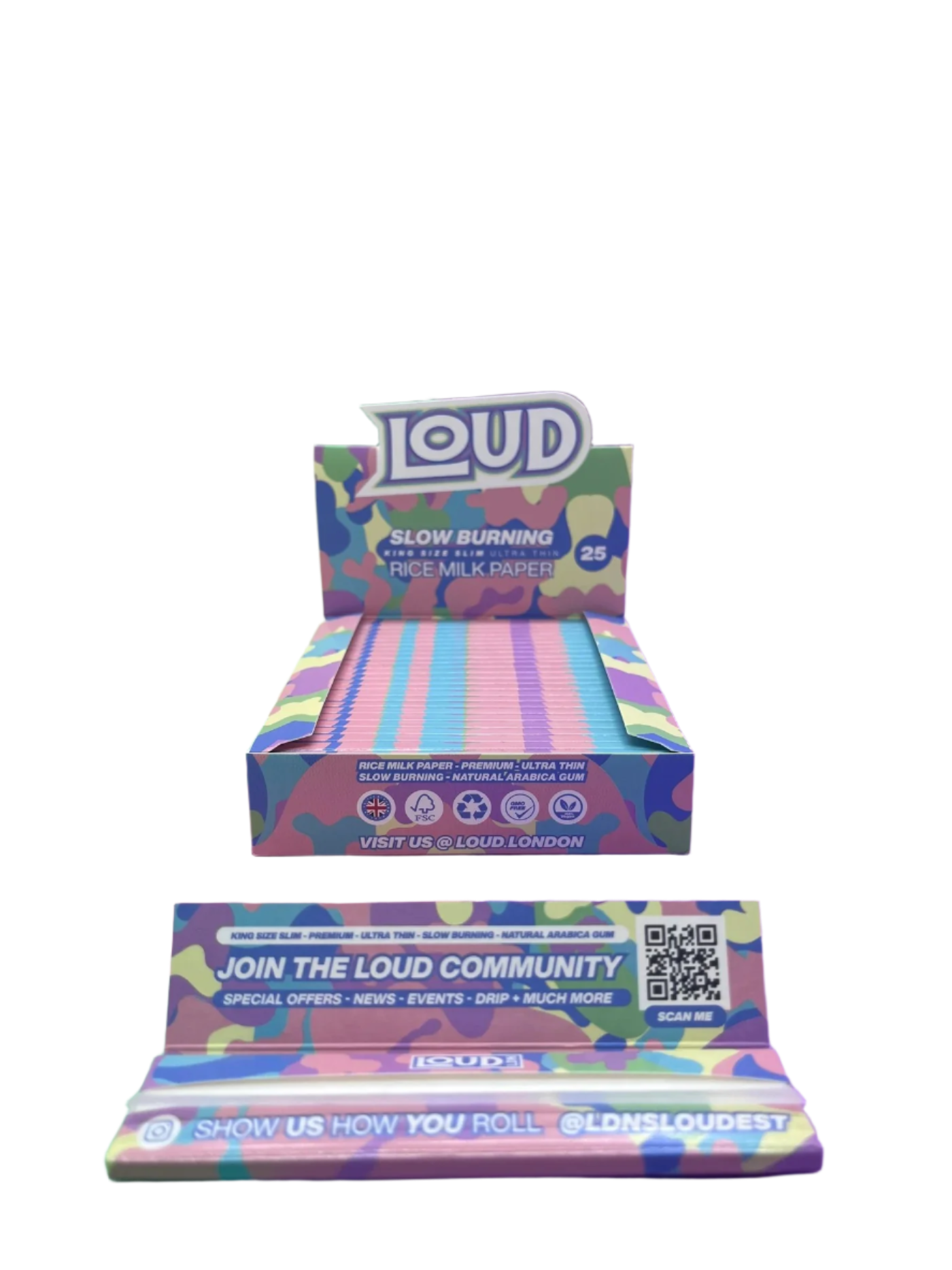 LOUD LDN King Size Slim Papers - Rice Milk Paper (White)