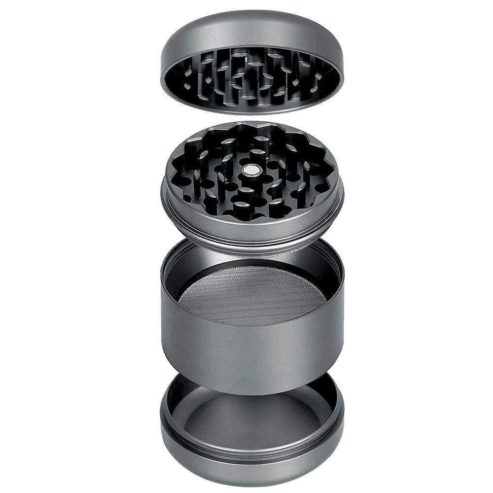 King Palm Mars Herb Grinder 4 Part - Grey