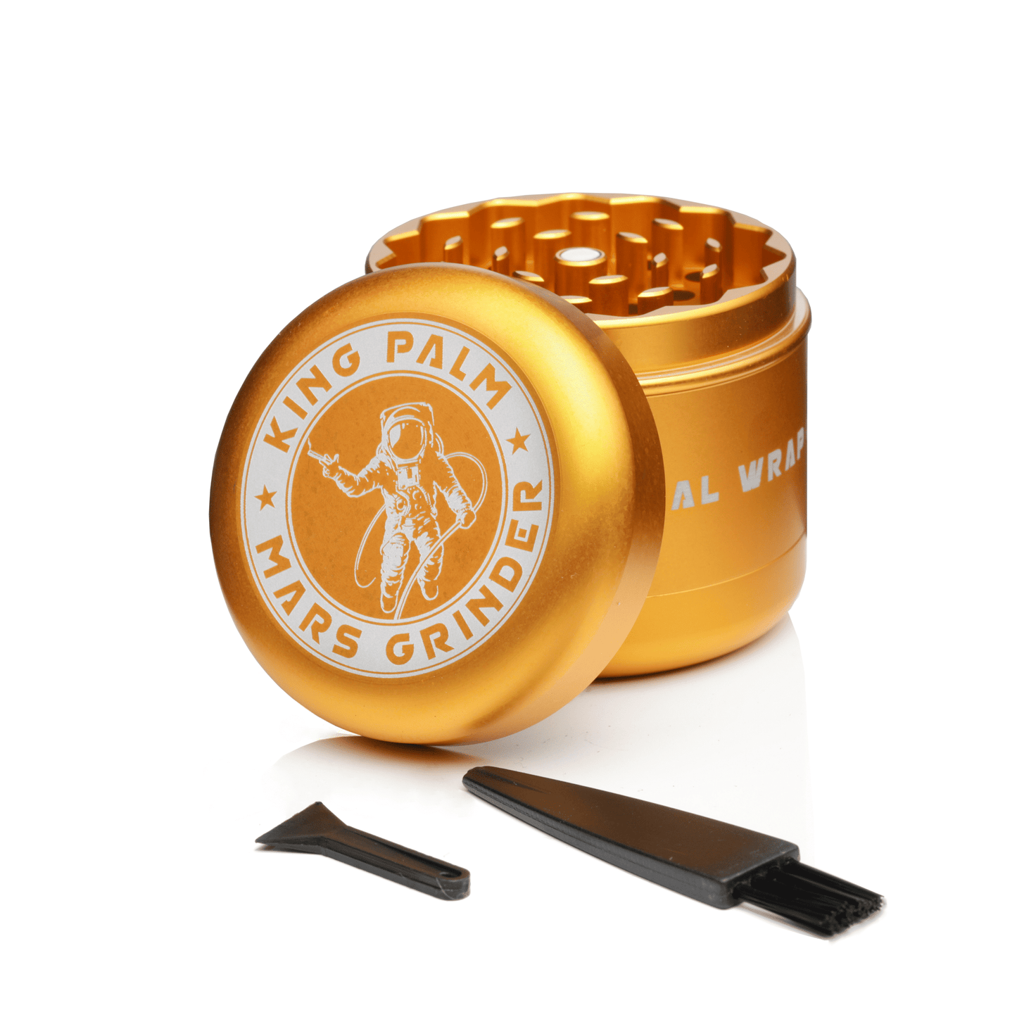 King Palm Mars Herb Grinder with Kief Catcher - Gold