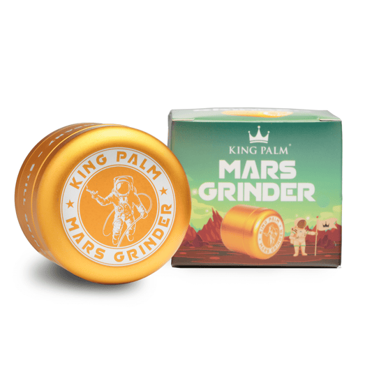 King Palm Mars Herb Grinder with Kief Catcher - Gold