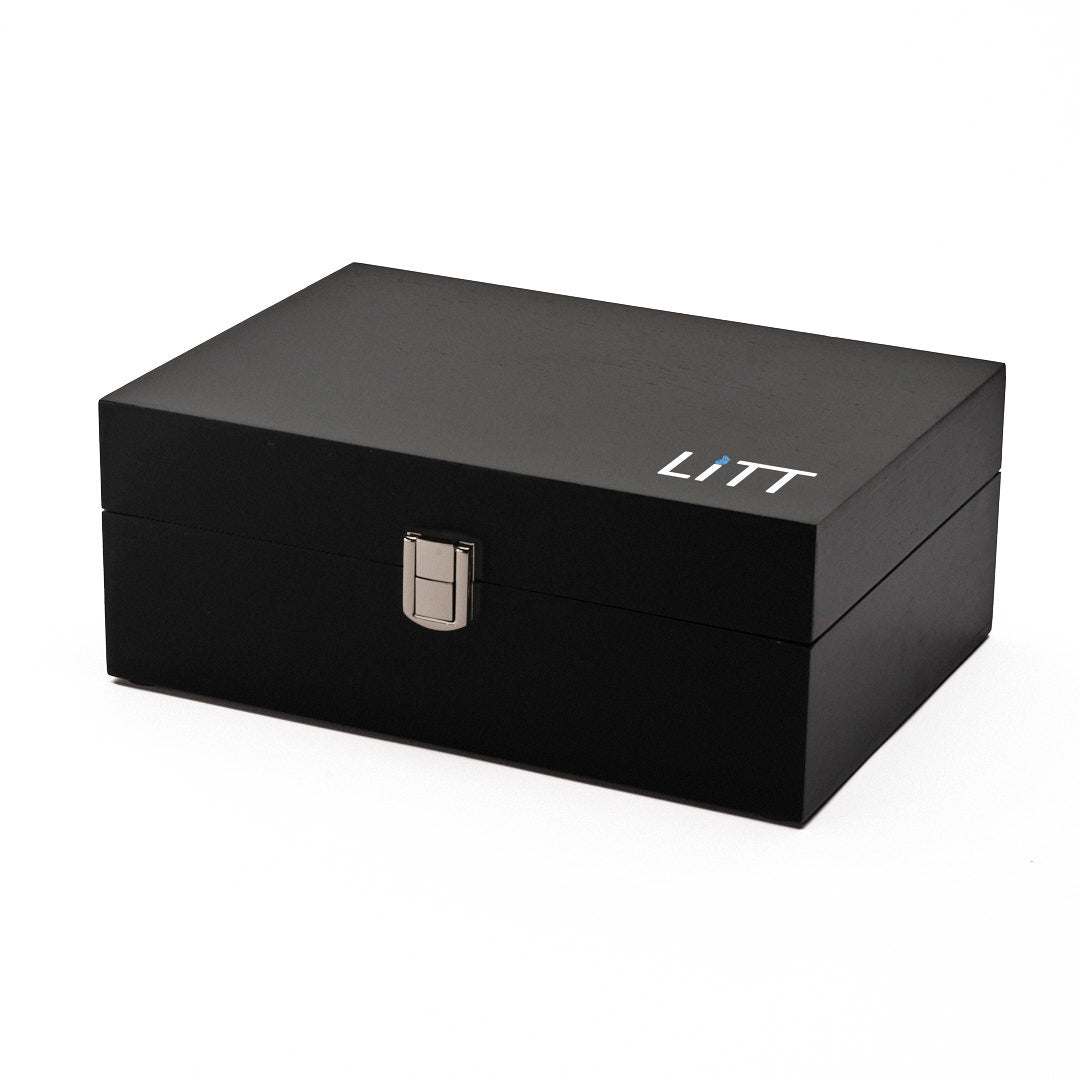 LITT Rolling Stash Box Set - With Rolling Tray, 2 Glass Storage Jars and Herb Grinder