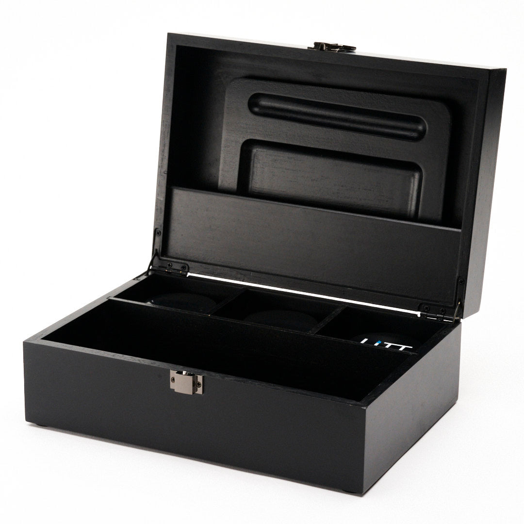 LITT Rolling Stash Box Set - With Rolling Tray, 2 Glass Storage Jars and Herb Grinder