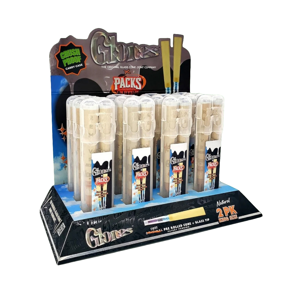 Packs x Glones Glass Tip Cones - Natural - King Size