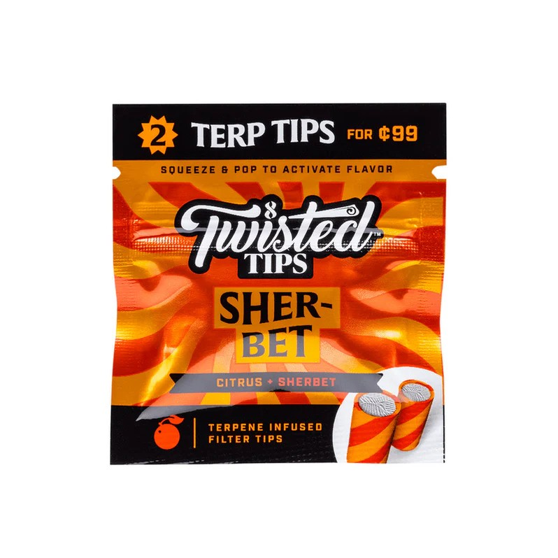 Twisted Tips – Sherbet Terpene-Infused Filter Tips (2 Tips per Pack)