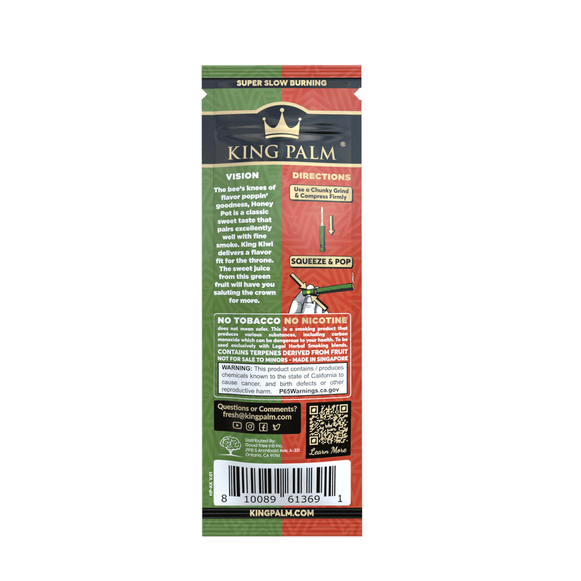King Palm – Honey & Kiwi - 2 King Rolls