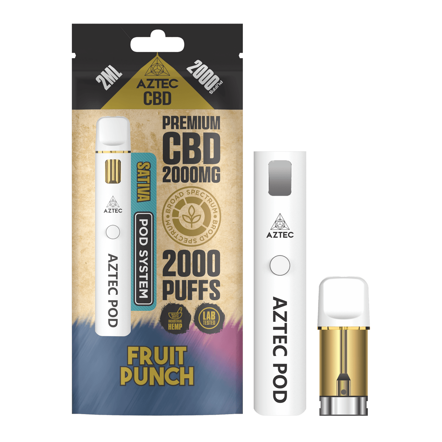 Aztec CBD Pod System 2000MG – Fruit Punch