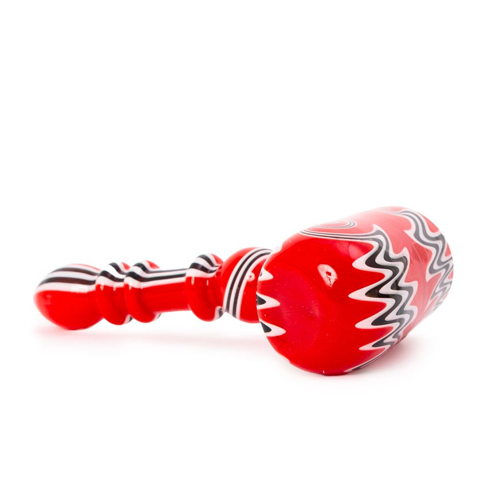 The Hammer Pipe - Glass Pipe Red/Whi/Blk - Pure Hits