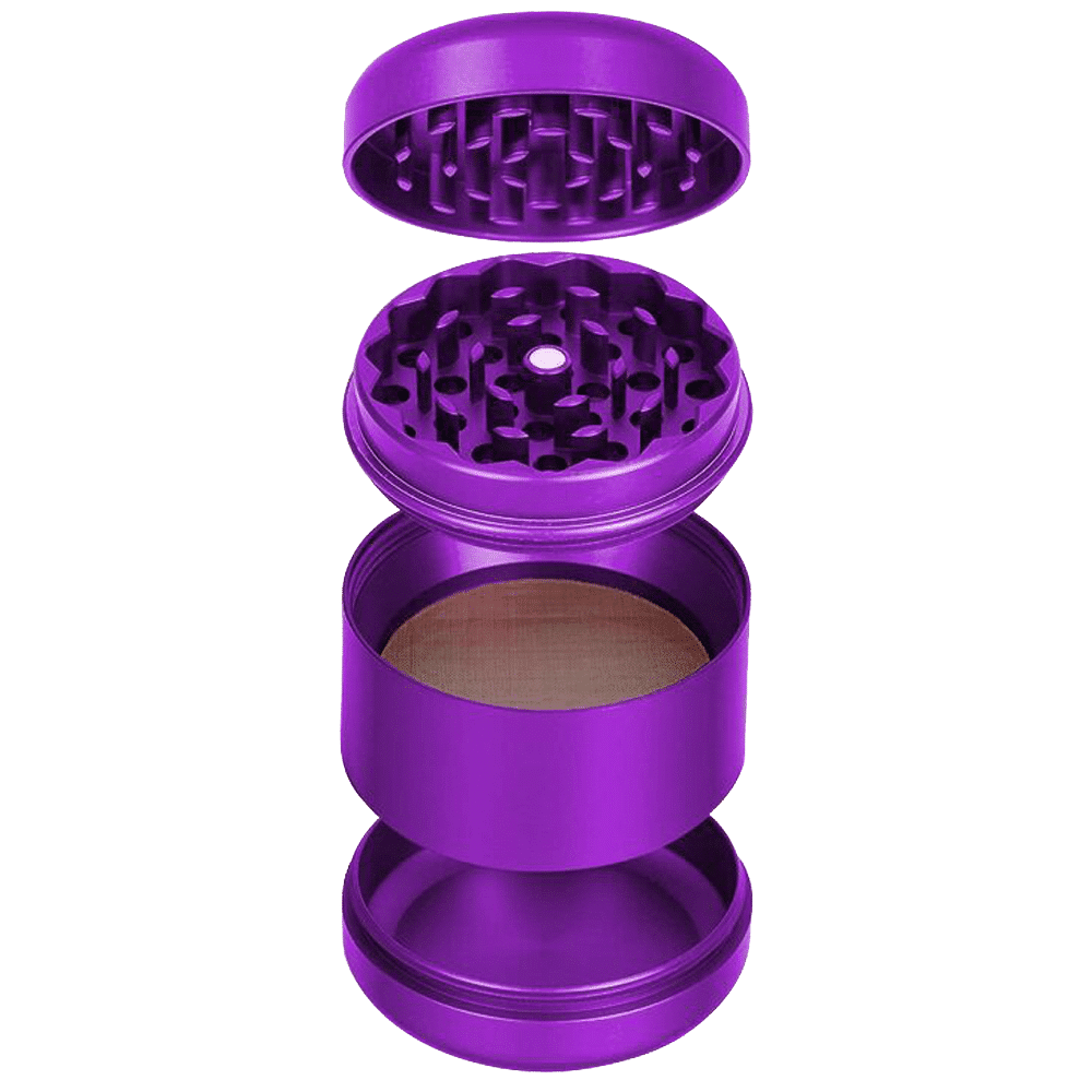 King Palm Mars Herb Grinder with Kief Catcher - Purple