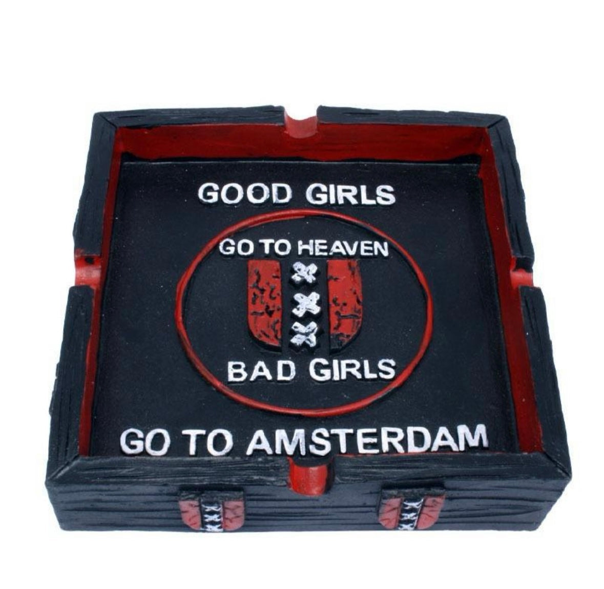 AMSTERDAM Resin Black Square Good Girls Ashtray