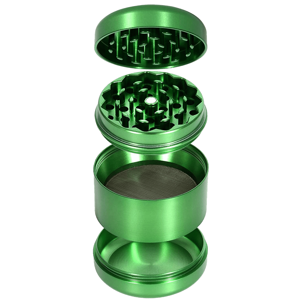 King Palm Mars Herb Grinder with Kief Catcher - Green