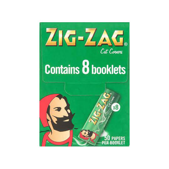 8xBooklets Zig-Zag Green Regular Rolling Papers