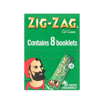 8xBooklets Zig-Zag Green Regular Rolling Papers