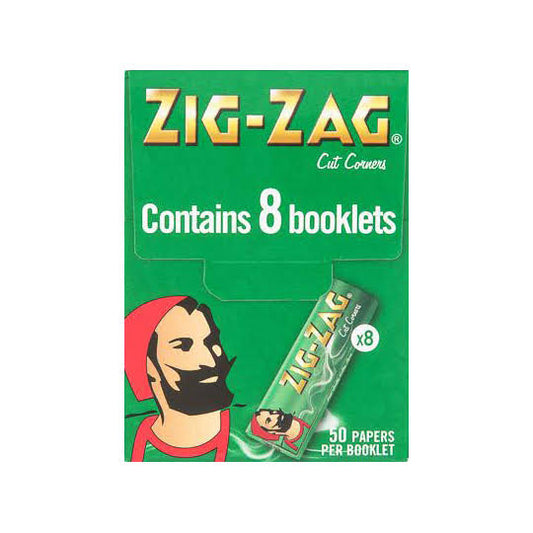 8xBooklets Zig-Zag Green Regular Rolling Papers