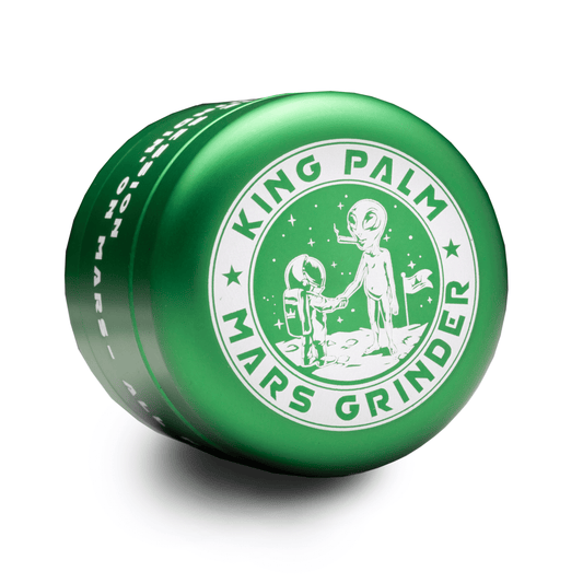 King Palm Mars Herb Grinder with Kief Catcher - Green