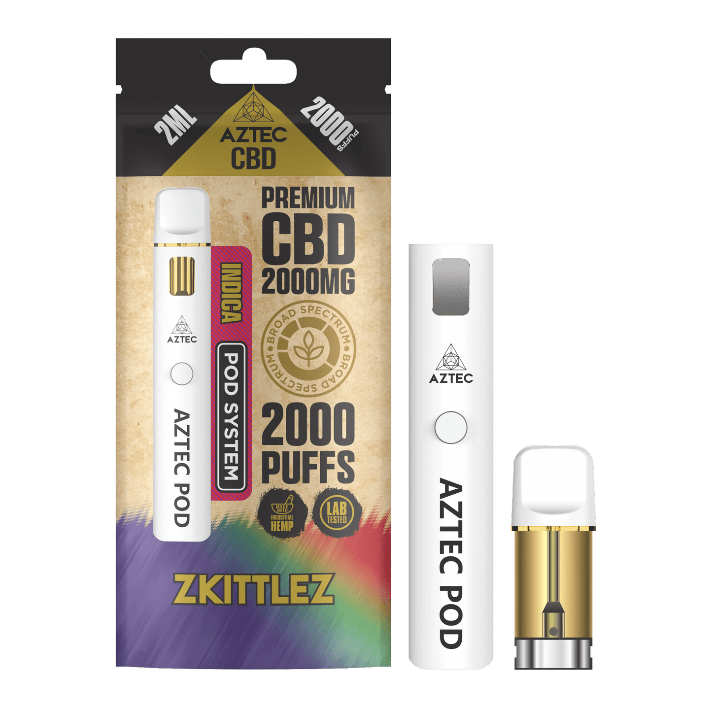 Aztec CBD Pod System 2000MG – Zkittlez