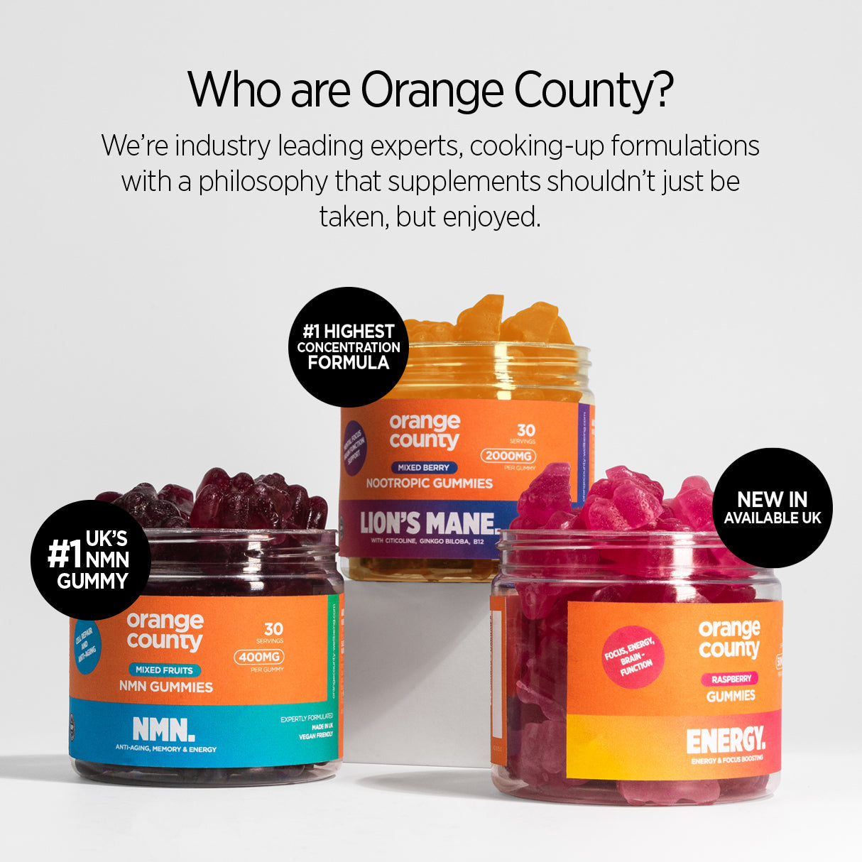 Lions Mane Cognitive Boost Gummies: 2000mg (Serving) Mixed Berry Flavour | 30 Servings | Orange County