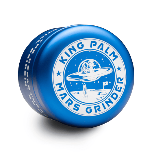 King Palm Mars Herb Grinder with Kief Catcher - Blue