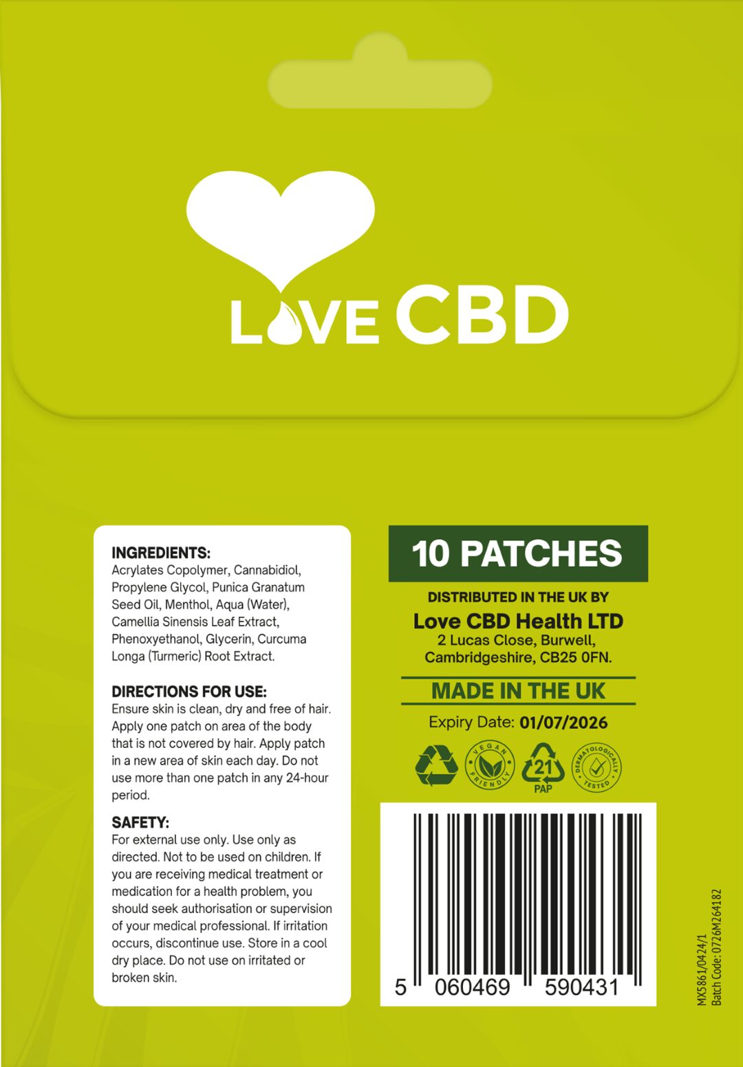 Love CBD 30x45mg Patches (High Strength)