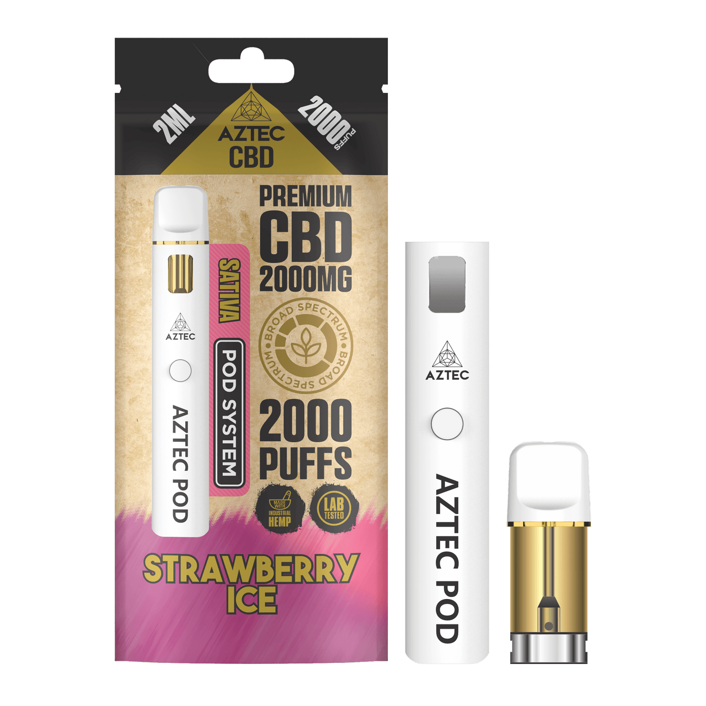 Aztec CBD Pod System 2000MG – Strawberry Ice