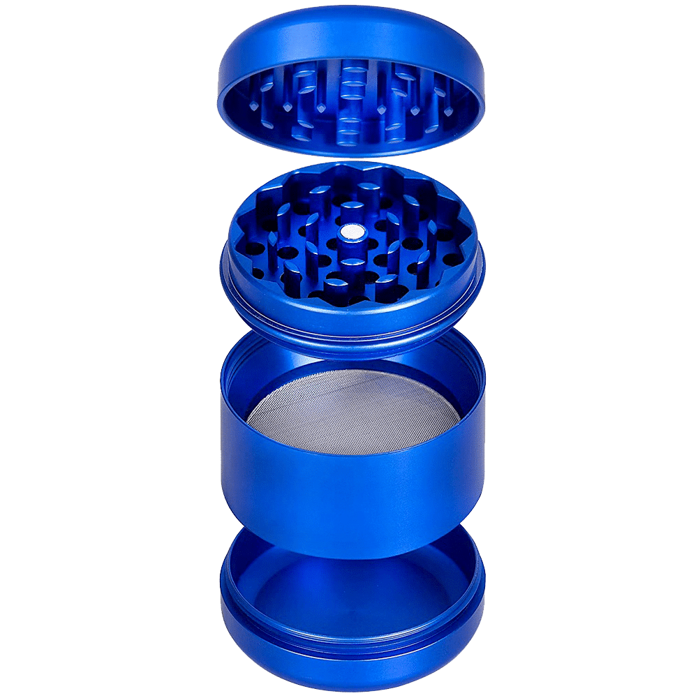 King Palm Mars Herb Grinder with Kief Catcher - Blue