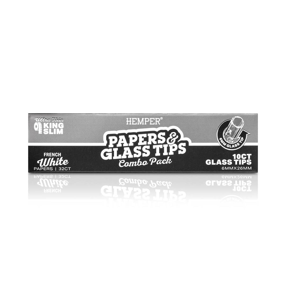 Hemper White Kingsize Papers + 6mm Glass Tips