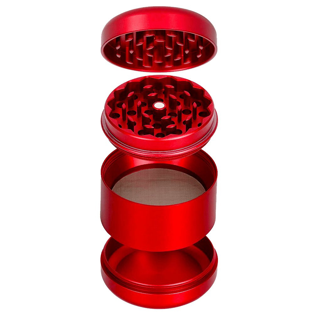 King Palm Mars Herb Grinder with Kief Catcher - Red