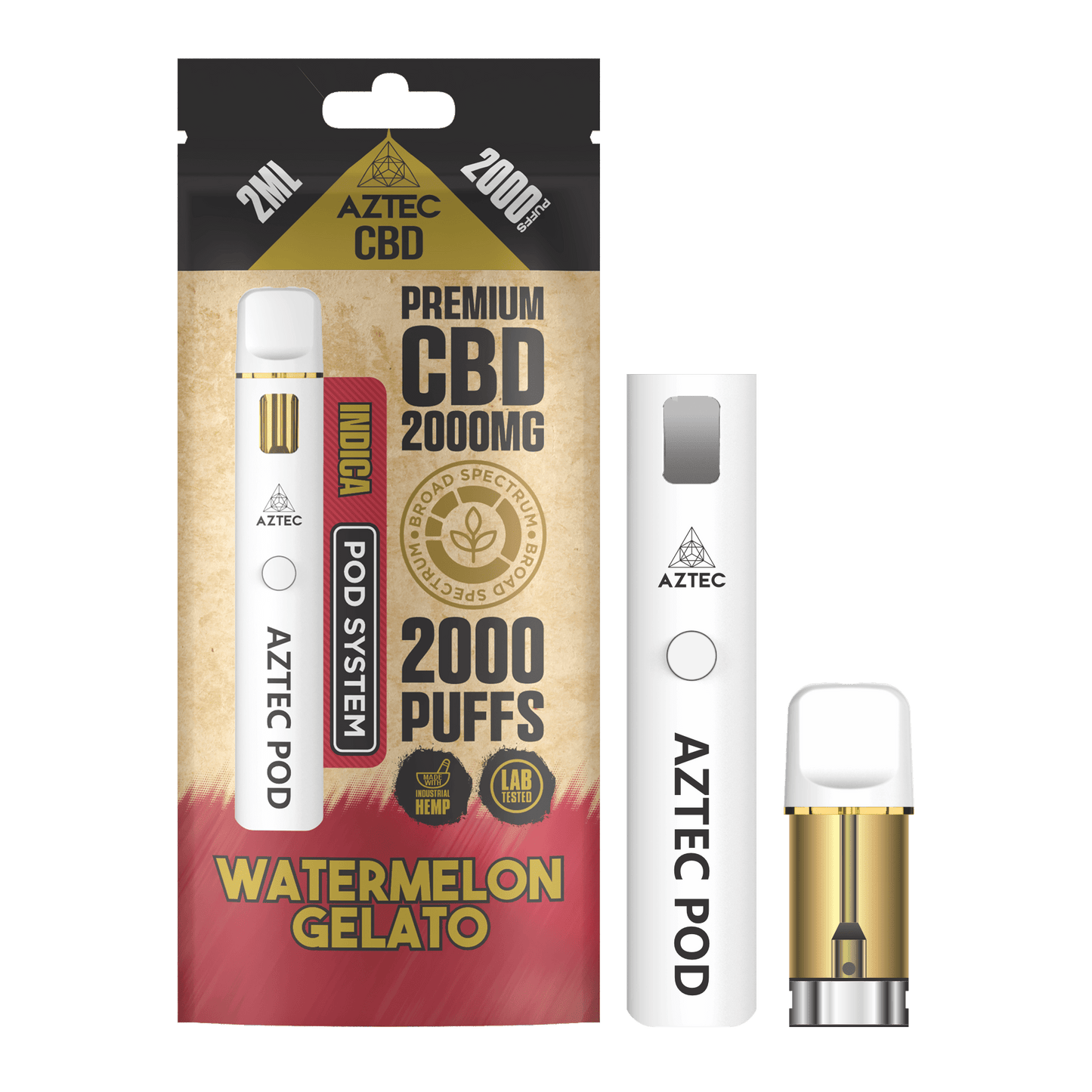 Aztec CBD Pod System 2000MG – Watermelon Gelato