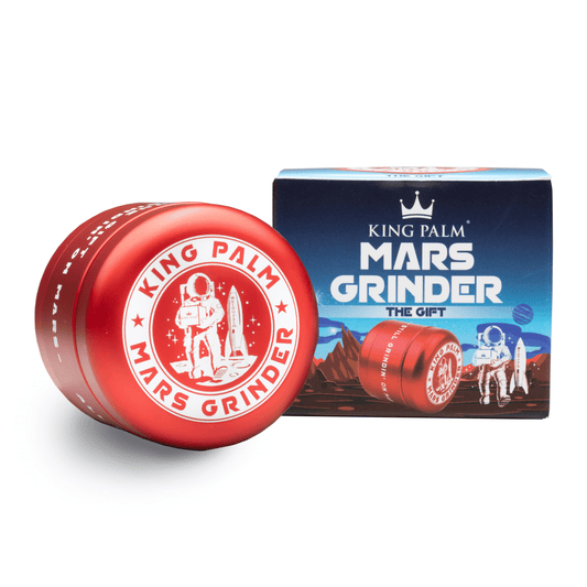 King Palm Mars Herb Grinder with Kief Catcher - Red
