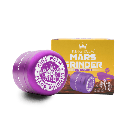 King Palm Mars Herb Grinder with Kief Catcher - Purple