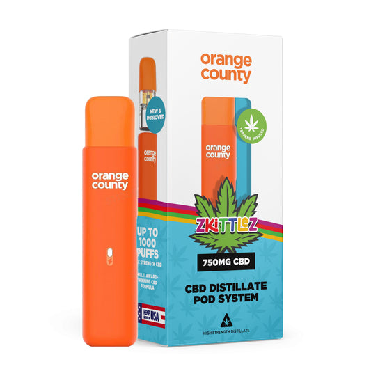 Orange County - Zkittlez 1ml rechargeable CBD Pod Kit (750mg)
