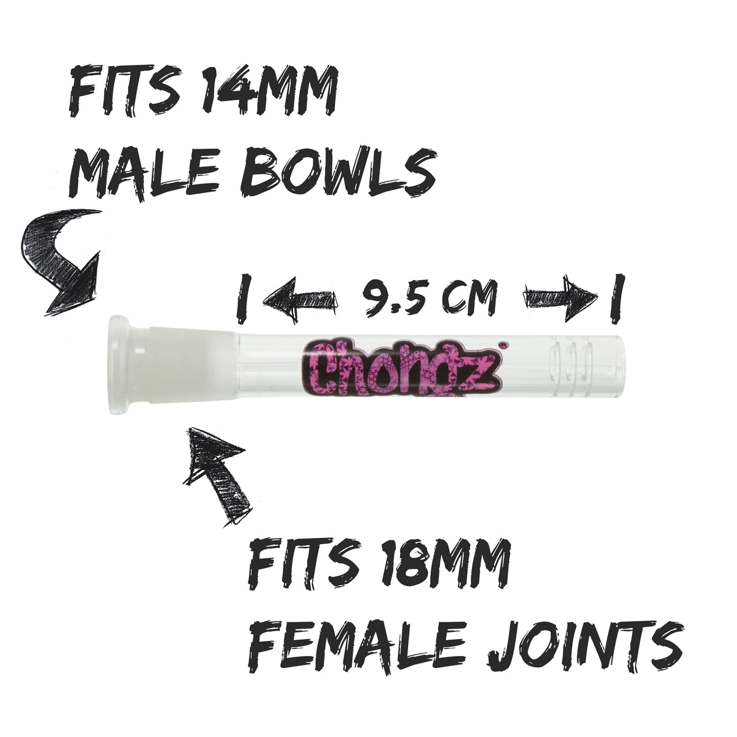 Chongz Glass Diffusor 19mm Stem-14mm Cone 9.5cm