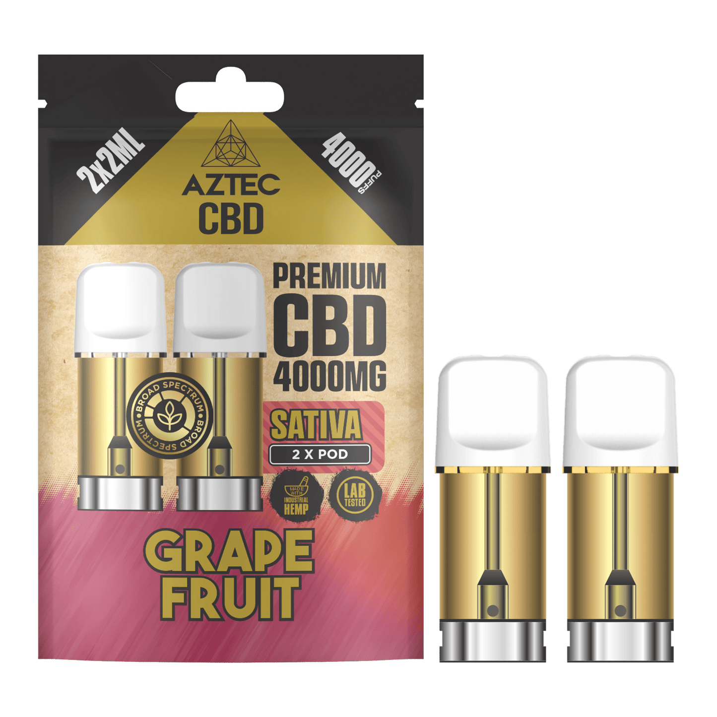 Aztec CBD Pod Refill 4000MG – Grape Fruit