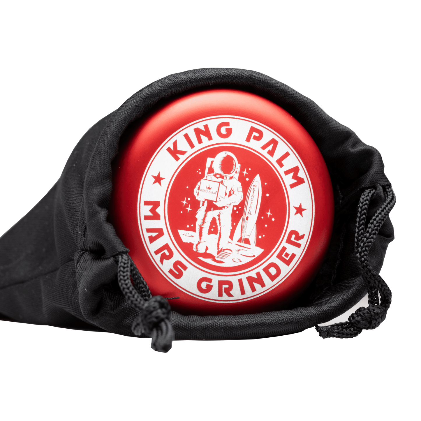 King Palm Mars Herb Grinder with Kief Catcher - Red