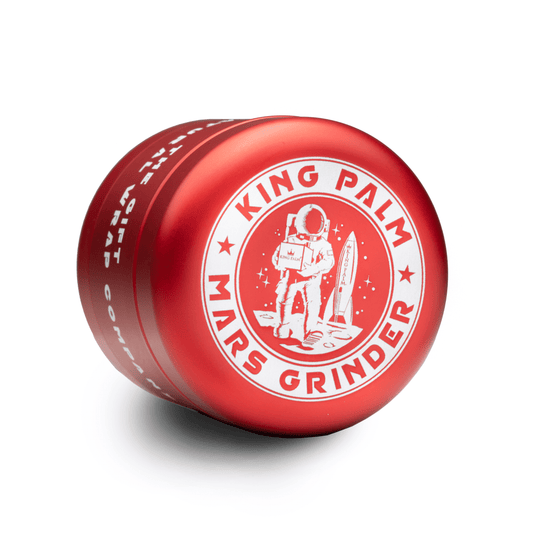 King Palm Mars Herb Grinder with Kief Catcher - Red