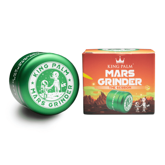 King Palm Mars Herb Grinder with Kief Catcher - Green