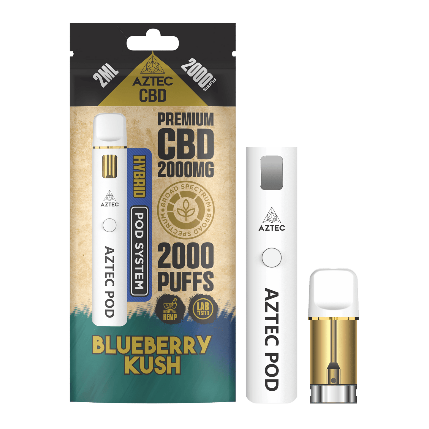 Aztec CBD Pod System 2000MG – Blueberry Kush