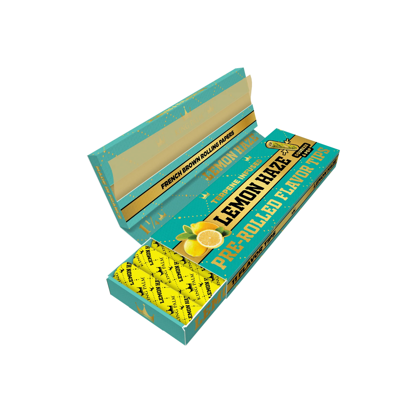 King Palm Papers + Flavour Tips 1¼ Size - Lemon Haze