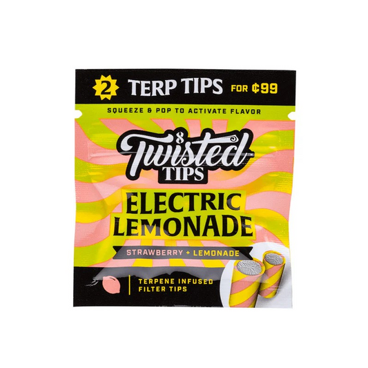 Twisted Tips – Electric Lemonade Terpene-Infused Filter Tips (2 Tips per Pack)