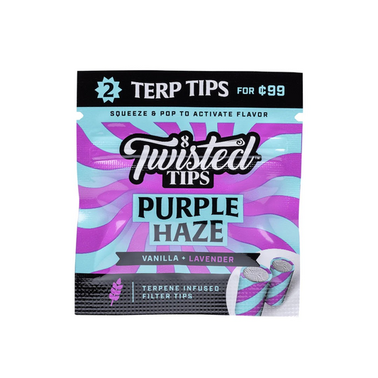 Twisted Tips – Purple Haze Terpene-Infused Filter Tips (2 Tips per Pack)