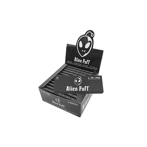 Alien Puff 4-in-1 Kingsize Brown Papers, Filter Tips, Rolling Tray & Grinder