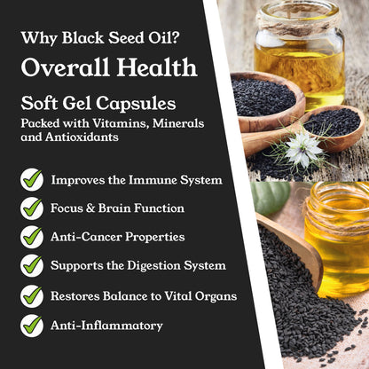 Blackseed Oil Soft Gel Capsules - 60x500mg