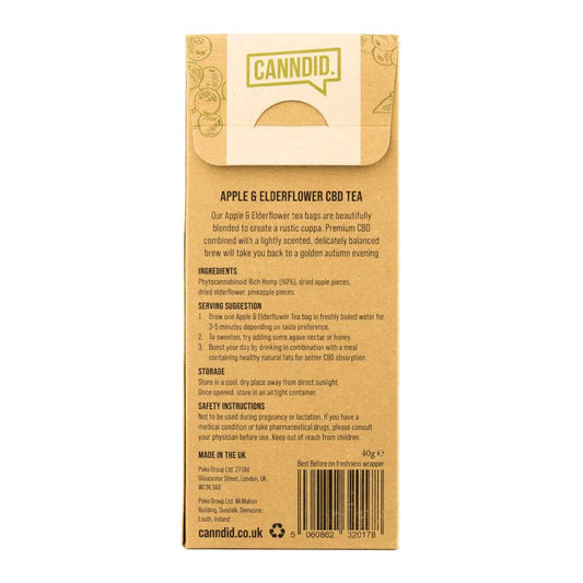 Canndid CBD Tea 'Apple & Elderflower' - 20x Hemp Tea Bags