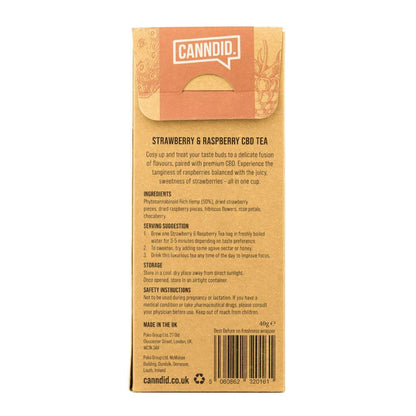 Canndid CBD Tea 'Strawberry & Raspberry' - 20x Hemp Tea Bags