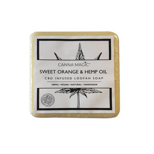 CBD Infused Loofah Soap Sweet Orange & Hemp Oil 100mg 145g - Canna Magic
