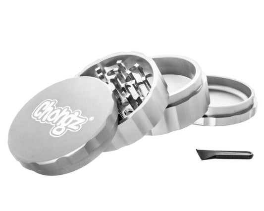 Chongz 63mm “Barren Bonce” 4pt Grinder – Silver