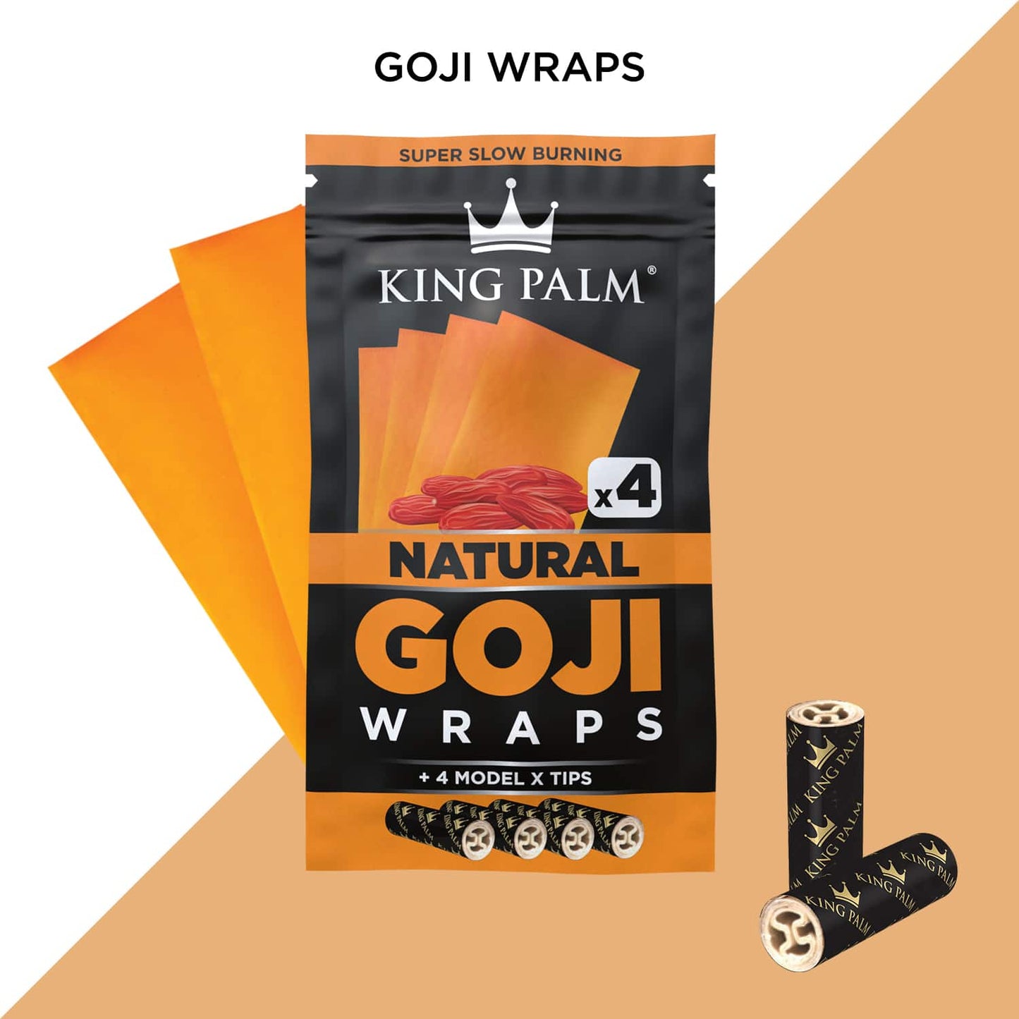 King Palm Goji Wraps w/X Tips [4pc] - Natural