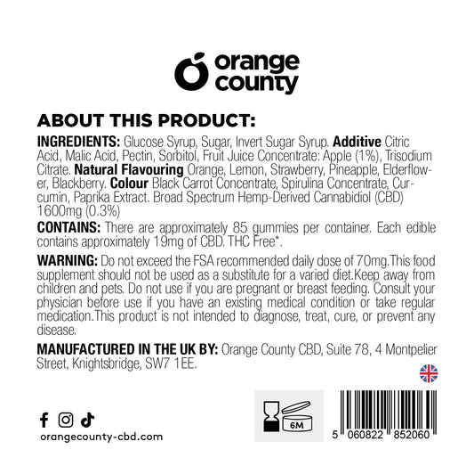 Orange County CBD Bottles 1600mg